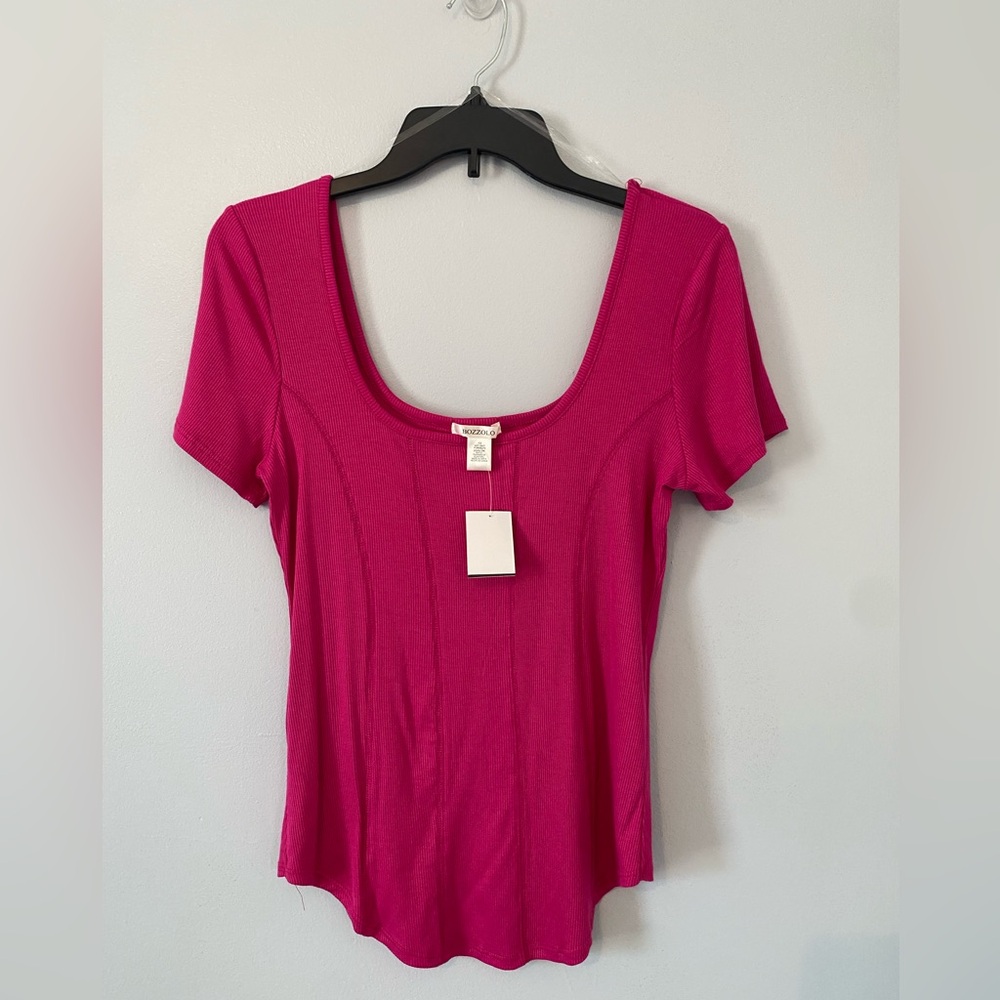 Bozzolo Pink Fitted Bodysuit/ Corset Style Top Size 1x